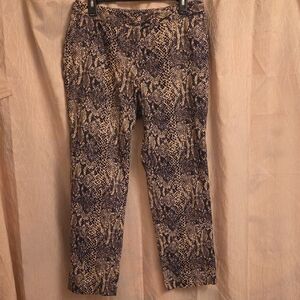 Rafaella Brown and Beige Leopard Print Pants